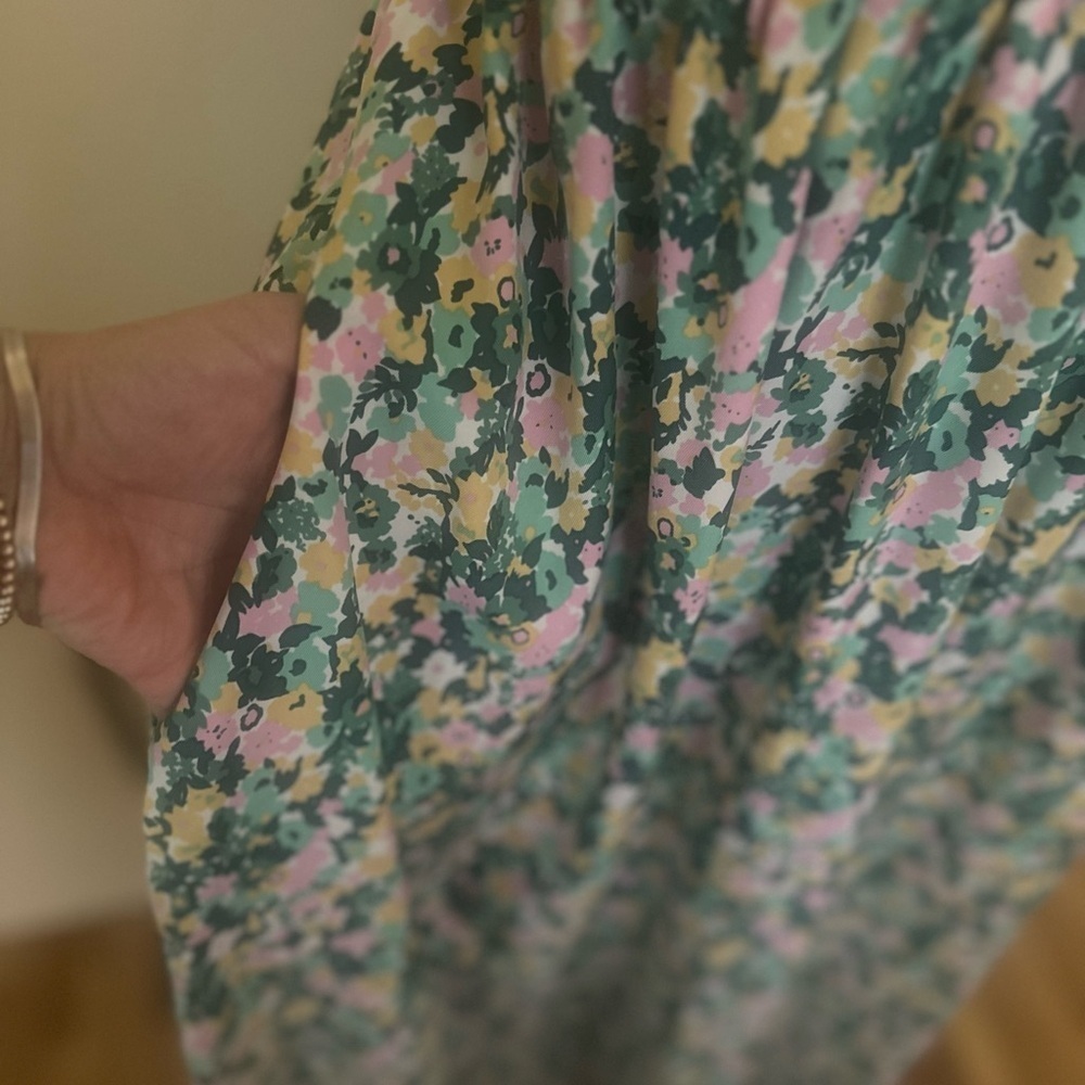 CODE X MODE Sleeveless Ruffle Floral Maxi Dress With Pockets - Size L - Picture 5 of 8